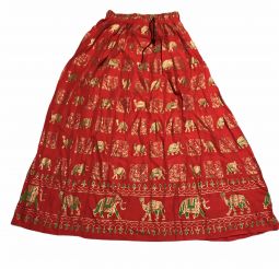 Rayon Silk Skirt RED 38"